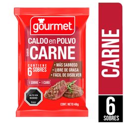 Caldo Gourmet Polvo Sabor Carne 48 g 6 un.