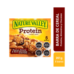 Barra Cereal Nature Valley Proteína Almendra y Chocolate 201 G 5 un.