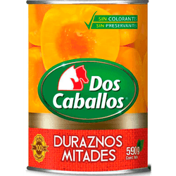 Duraznos en Conserva Dos Caballos Lata 340 g drenado, 590 g neto