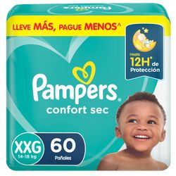 Pañales Pampers Confort Sec Talla Xxg 60 un.