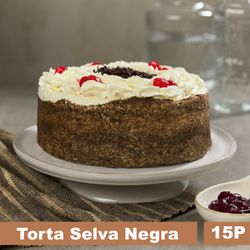 Torta Bizcocho Chocolate, Crema Chantilly y Mermelada Guinda 15 Porciones