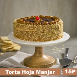 Torta Hoja, Manjar y Chocolate 15 Porciones