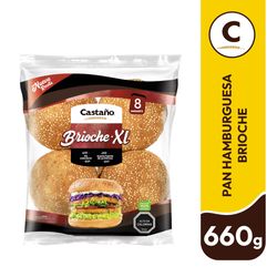 Pan Hamburguesa Castaño Brioche XL 660 g 8 un.
