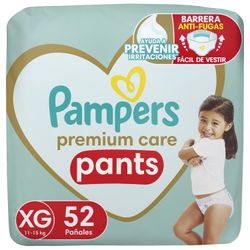 Pañales Pants Pampers Premium Care Talla Xg 52 un.