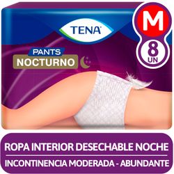 Ropa Interior Desechable Tena Pants Nocturno m 8 un.