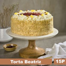 Torta Hoja, Manjar y Mermelada de Frambuesa 15 Porciones