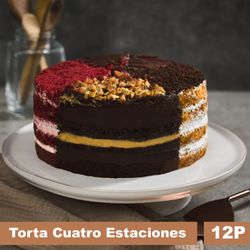 Torta Red Velvet, Boston Chocolate, Chocolate Manjar y Cookies And Cream 12 Porciones