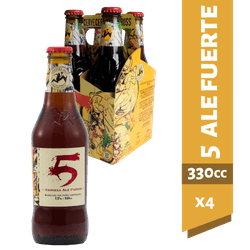 Pack 4 un. Cerveza Kross 5 Aniversario Amber Ale 7.2° 330 cc