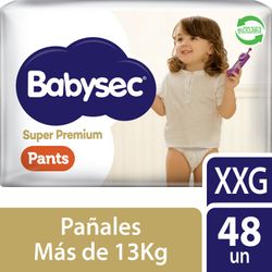 Pañales Pants Babysec Super Premium Talla Xxg 48 un.