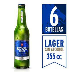 Pack 6 un. Cerveza Royal Guard Premium Lager Sin Alcohol 355 cc