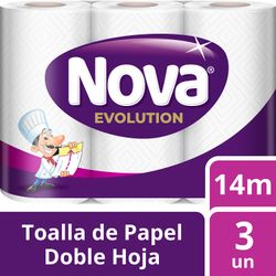 Toalla de Papel Nova Evolution 14 m 3 un.