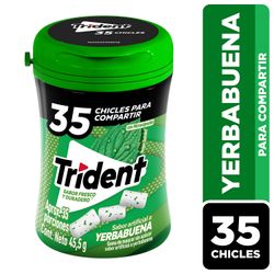 Chicles Trident Sabor Yerbabuena Botella 35 un.