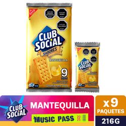 Galletas Saladas Club Social Mantequilla 216 g