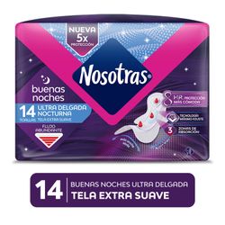 Toallas Higiénicas Nosotras Buenas Noches Ultradelgadas Suave 14 un.