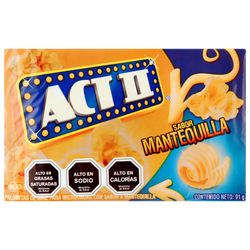 Popcorn Act Ii Mantequilla para Microondas 91 G