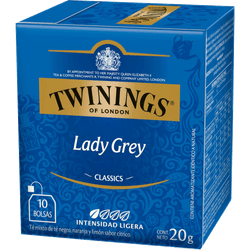 Té Negro Twinings Lady Grey con Cáscara de Naranja y Limón 10 Bolsas