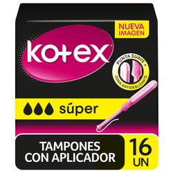 Tampones Kotex Flujo Medio con Aplicador 16 un.