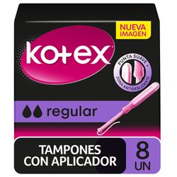 Tampones Kotex Evolution Regular con Aplicador 8 un.