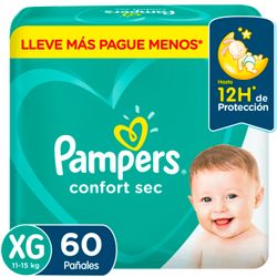 Pañales Pampers Confort Sec Talla Xg 60 un.