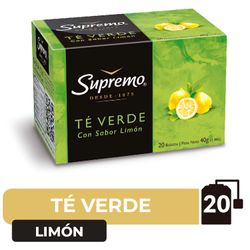 Té Verde Supremo Aromatizado con Limón 40 g 20 Sobres
