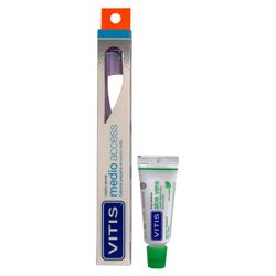 Pack Cepillo de Dientes Vitis® + Mini Pasta Dental