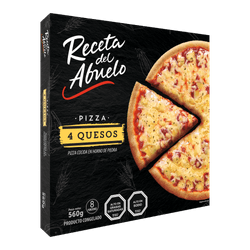 Pizza Receta del Abuelo 4 Quesos Redonda Congelada, 560 g