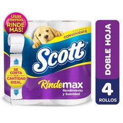 Papel Higiénico Scott Rindemax Doble Hoja 22 m 4 un.