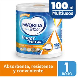 Toalla de Papel Favorita Hogar Mega 100 m