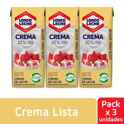 Pack 3 un. Crema de Leche Loncoleche Light 200 ml C/U