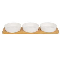 Set 3 Platos Redondos Base Bambú