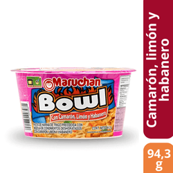 Fideos Instantáneos Maruchan Bowl Sabor Camarón, Limón y Habanero 94.3 g