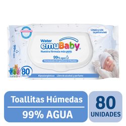 Toallas Húmedas Emubaby Water 80 un.