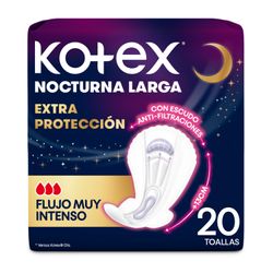 Toallas Higiénicas Nocturnas Largas Kotex Extra Protección 20 un.