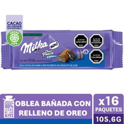 Oblea Milka Oreo Mini Chocopause Bis Rellena y Bañada en Chocolate 105.6 g