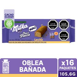 Oblea Milka Mini Chocopause Bis Rellena y Bañada en Chocolate 105.6 g