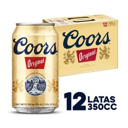 Pack 12 un. Cerveza Coors Lager 5.0° Lata 350 cc