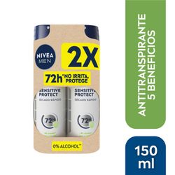 Pack 2 un. Desodorante Spray Nivea Sensitive Protect 150 ml