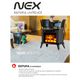 Chimenea con Simulación de Fuego Nex SF16 Madera Negra con Patas 1500 W - imagen 3